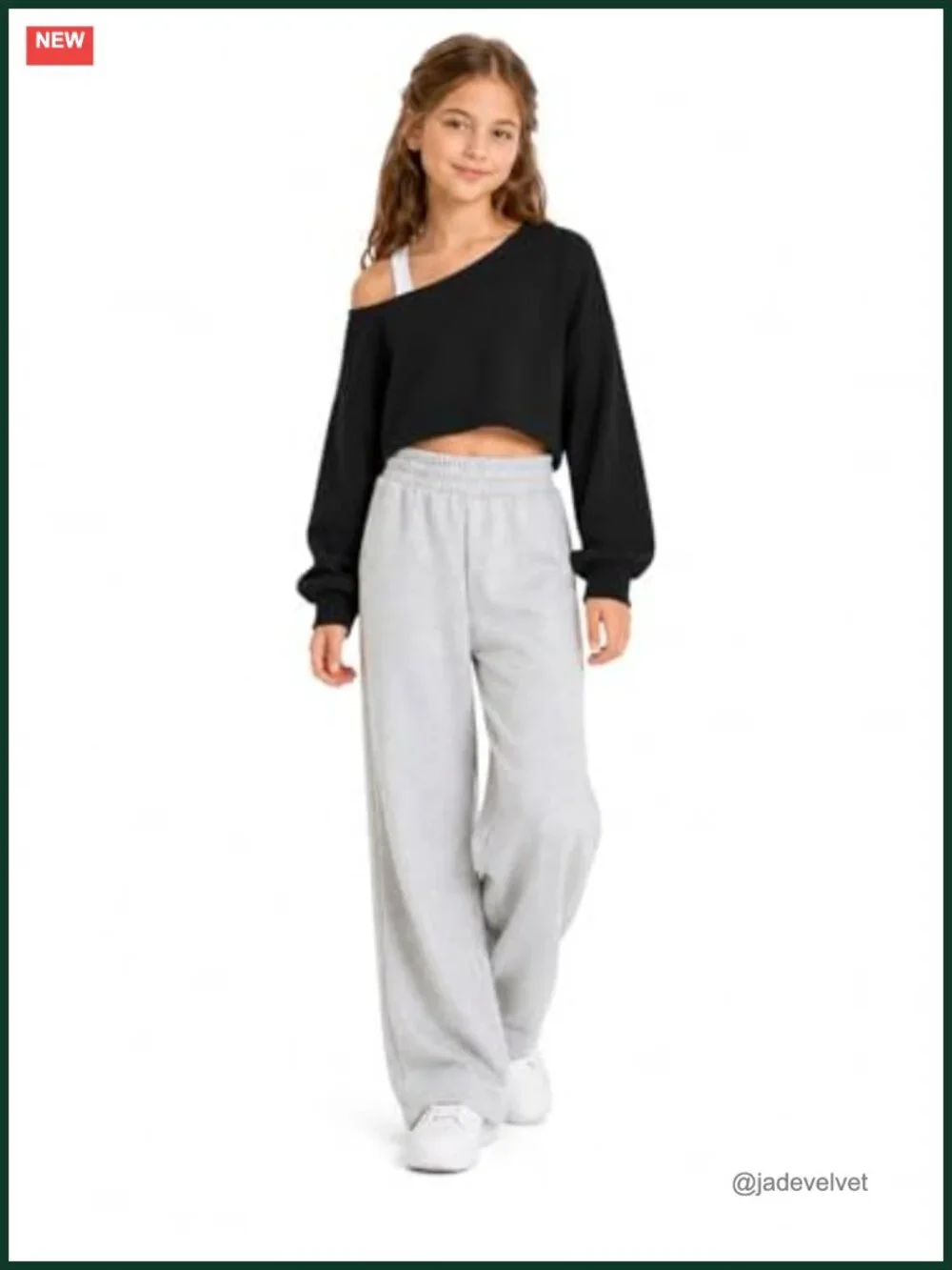 Girls Off The Shoulder Crop Top Long Sleeve Asymmetrical Sweatshirt Tween